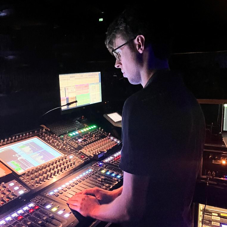 Ben Smith, behind a Digico SD10T, mixing Footloose